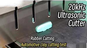Ультразвуковой резак для резины с частотой 20 кГц — испытание на резку автомобильной глины
